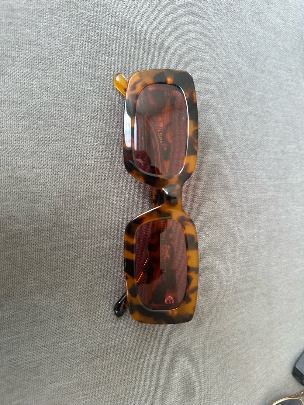 Men's Tortoiseshell Rectangle Sunglasses - Brown Lenses